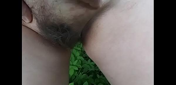  Hot granny peeing full frontal naked in a nature park